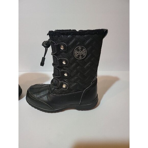 Totes Girl's QUILTY Waterproof Snow Boots Cold Weather Boot Black Size 12M US - Picture 6 of 9